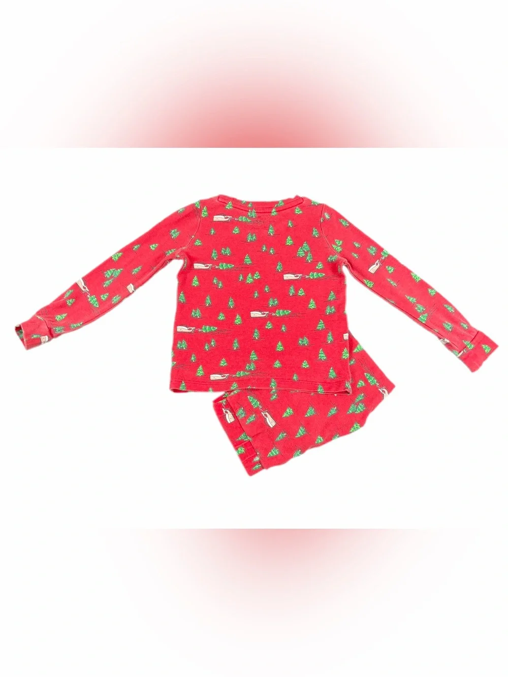 VINEYARD VINES Girls’ Red Christmas Tree Farm Whales Pima Lounge Set - 2T